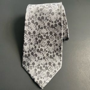 Original Disney Parks Silk Neck Tie Mickey Mouse With Glasses - 60"